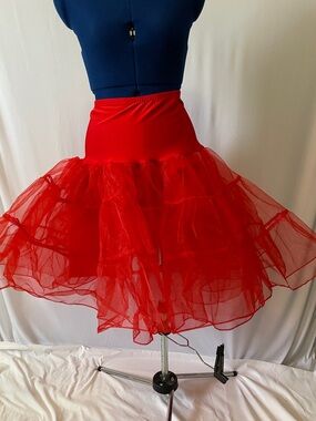 Red Tulle Layered Petticoat Skirt/Crinoline.